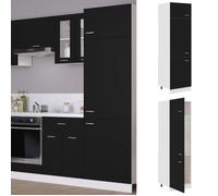vidaXL Armoire Réfrigérateur, Meuble de Cuisine avec Étagère, Armoire de Rangement Salle à Manger Intérieur, Noir Bois 802539