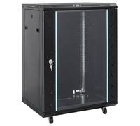 vidaXL Coffret de réseau avec Pieds pivotants 15U 19" IP20 53x40x80 cm, Coffret de réseau sur Pied, Armoire de données, Support de réseau