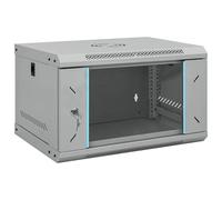 vidaXL Armoires réseau 530 x 450 x 300 mm en gris mat avec porte en verre de sécurité. Construction en acier robuste, mécanisme de verrouillage sécurisé, facile à entretenir.
