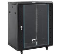 vidaXL Armoire réseau avec Stockage Noir 60 x 60 x 80 cm Acier, Solutions de Rangement Bureau, armoires Mobiles, casier pour matériel réseau, Meubles industriels Design