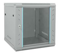 vidaXL Armoire réseau avec verrous 530 x 600 mm, gris, en acier et verre de sécurité, montage mural, pour le stockage intérieur, finition mate.