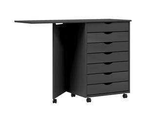 vidaXL Armoire roulante avec Bureau Moss Gris Bois de pin Solide