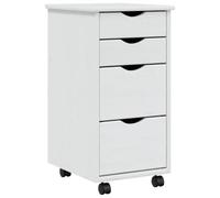 vidaXL Armoire roulante avec tiroirs Moss Blanc Bois de pin Solide, Commode, Armoire à tiroirs, Armoire de Rangement Bureau, classeur