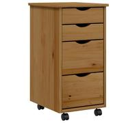 vidaXL Armoire roulante MOSS avec tiroirs en pin marron miel