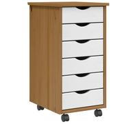 vidaXL Armoire roulante avec tiroirs Moss Bois de pin Marron Miel