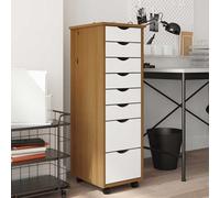 vidaXL Armoire roulante avec tiroirs MOSS bois de pin marron miel