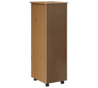 vidaXL Armoire roulante avec tiroirs MOSS bois de pin marron miel, commode, armoire à tiroirs, armoire de rangement bureau, classeur