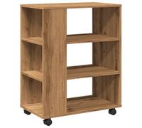vidaXL Armoire roulante chêne Artisanal 60x35x75 cm Bois d'ingénierie, Armoire, classeur Mobile, Meuble de Bureau, Armoire de Rangement sur roulettes