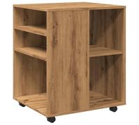 vidaXL Armoire roulante chêne Artisanal 60x53x72 cm Bois d'ingénierie, Armoire, Armoire de Bureau roulante, Organisateur de Maison