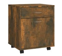 Vidaxl Armoire Roulante Chêne Fumé 45x38x54 Cm Bois D'ingénierie Marron
