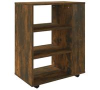 Vidaxl Armoire Roulante Chêne Fumé 60x35x75 Cm Bois D'ingénierie Marron