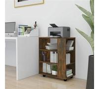 Vidaxl Armoire Roulante Chêne Fumé 60x35x75 Cm Bois D'ingénierie Marron