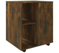 Vidaxl Armoire Roulante Chêne Fumé 60x53x72 Cm Bois D'ingénierie Marron