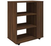 Vidaxl Armoire Roulante Chêne Marron 60x35x75 Cm Bois D'ingénierie Marron