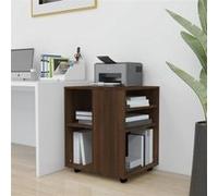 vidaXL Armoire roulante Chêne marron 60x53x72 cm Bois d'ingénierie815971 Brun G