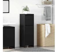 vidaXL Armoire salle de bain 30x30x95 cm, Bois reconstitué, Noir, Meuble avec espaces de rangement, Meuble moderne 802661