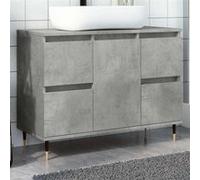 vidaXL Armoire salle de bain gris béton 80x33x60cm bois d'ingénierie, armoire, armoire de rangement de salle de bain, 857231 Gris G