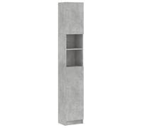 vidaXL Armoire Salle de Bain, Meuble de Rangement avec Étagère, Armoire Haute de Toilette Maison Intérieur, Gris Béton Bois d’Ingénierie