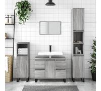 Vidaxl Armoire Salle De Bain Sonoma Gris 30x30x100 Cm Gris