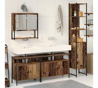 Vidaxl Armoire Sous Évier De Salle De Bain Avec Lavabo Intégré - Fini Bois Ancien