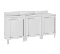 vidaXL Armoire sous évier Gastro 180x60x96 cm acier inoxydable