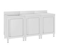vidaXL Armoire sous évier Gastro 180x60x96 cm acier inoxydable