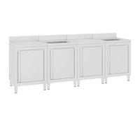 vidaXL Armoire sous évier gastro 240x60x96 cm inox