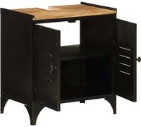 vidaXL Armoire sous lavabo 55x35x60 cm Fer et bois massif Mango