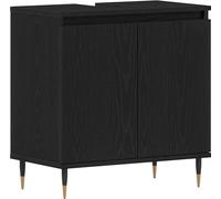 vidaXL Armoire sous lavabo avec porte Chêne noir 58 x 33 x 60 cm