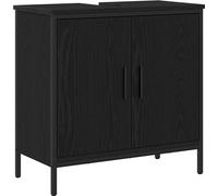 vidaXL Armoire sous lavabo avec porte Chêne noir 60 x 30 x 60 cm