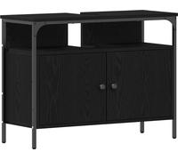 vidaXL Armoire sous lavabo avec porte Chêne noir 80 x 30 x 60 cm