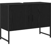vidaXL Armoire sous lavabo avec porte Chêne noir 80 x 30 x 60 cm