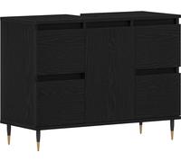 vidaXL Armoire sous lavabo avec porte Chêne noir 80 x 33 x 60 cm