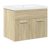 vidaXL Armoire sous lavabo avec vasque encastrée Chêne Sonoma