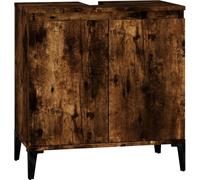 vidaXL Armoire sous lavabo chêne fumé 58x33x60 cm Bois composite