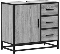 vidaXL Armoire de lavabo de Salle de Bain Sonoma Gris 65x33x60 cm, Meuble de lavabo de Salle de Bain, Meuble de Salle de Bain, Meuble lavabo de Toilette