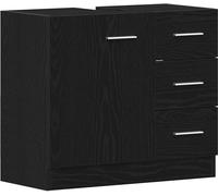 vidaXL Armoire sous lavabo noir aspect chêne 63x30x54 cm