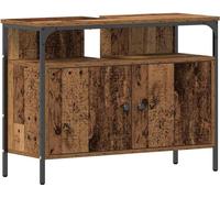 vidaXL Armoire sous lavabo vieux bois 80 x 30 x 60 cm Bois composite