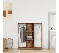 Vidaxl Armoire Sur Roues En Vieux Bois 102x38x110 Cm En Bois D'ingénierie
