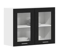 vidaXL Armoire suspendue Lyon – Chêne noir, étagère, 80×31×60 cm, rangement spacieux
