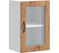 vidaXL Armoire suspendue de cuisine avec porte vitrée Porto aspect vieux bois