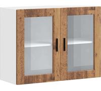 vidaXL Armoire suspendue de cuisine avec porte vitrée Porto aspect vieux bois