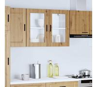 vidaXL Armoire suspendue de cuisine avec porte vitrée Porto Chêne Artisan