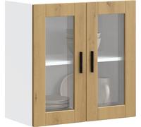 vidaXL Armoire suspendue de cuisine avec porte vitrée Porto Chêne Artisan