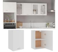 vidaXL Armoire Suspendue, Meuble de Cuisine Mural avec Étagère, Armoire de Rangement Salle à Manger Intérieur, Blanc Bois 801252