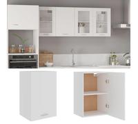 vidaXL Armoire Suspendue, Meuble de Cuisine Mural avec Étagère, Armoire de Rangement Salle à Manger Intérieur, Blanc Bois 801252