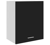 vidaXL Armoire Suspendue Placard Armoire de Rangement Murale Meuble de Cuisine avec 2 Etagères Maison Intérieur Noir 50x31x60 cm Aggloméré