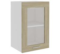 vidaXL Armoire Suspendue Verre Meubles de Rangement Placard Armoire de Rangement Murale Meuble de Cuisine Intérieur Chêne Sonoma 40x31x60 cm Aggloméré
