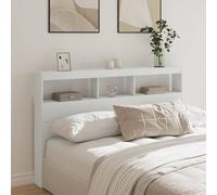 vidaXL Armoire Tête de Lit avec LED, Tête de Lit avec Compartiment, Meuble de Rangement Chambre à Coucher, Accessoire de 839203