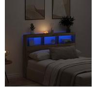 vidaXL Armoire tête de lit chêne artisanal LED 140×17×102 cm 863129